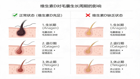 维生素D缺乏与脱发：证据链分析
